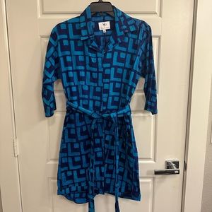 Sika Blue Geometric Jumpsuit for Anthropologie
